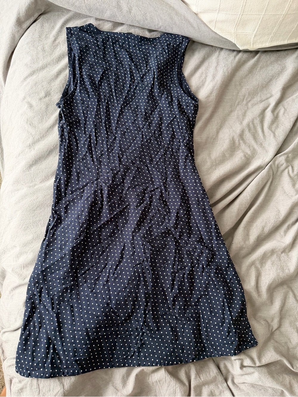 Brandy Melville Navy Dress with White Dot Print - Picture 2 of 3